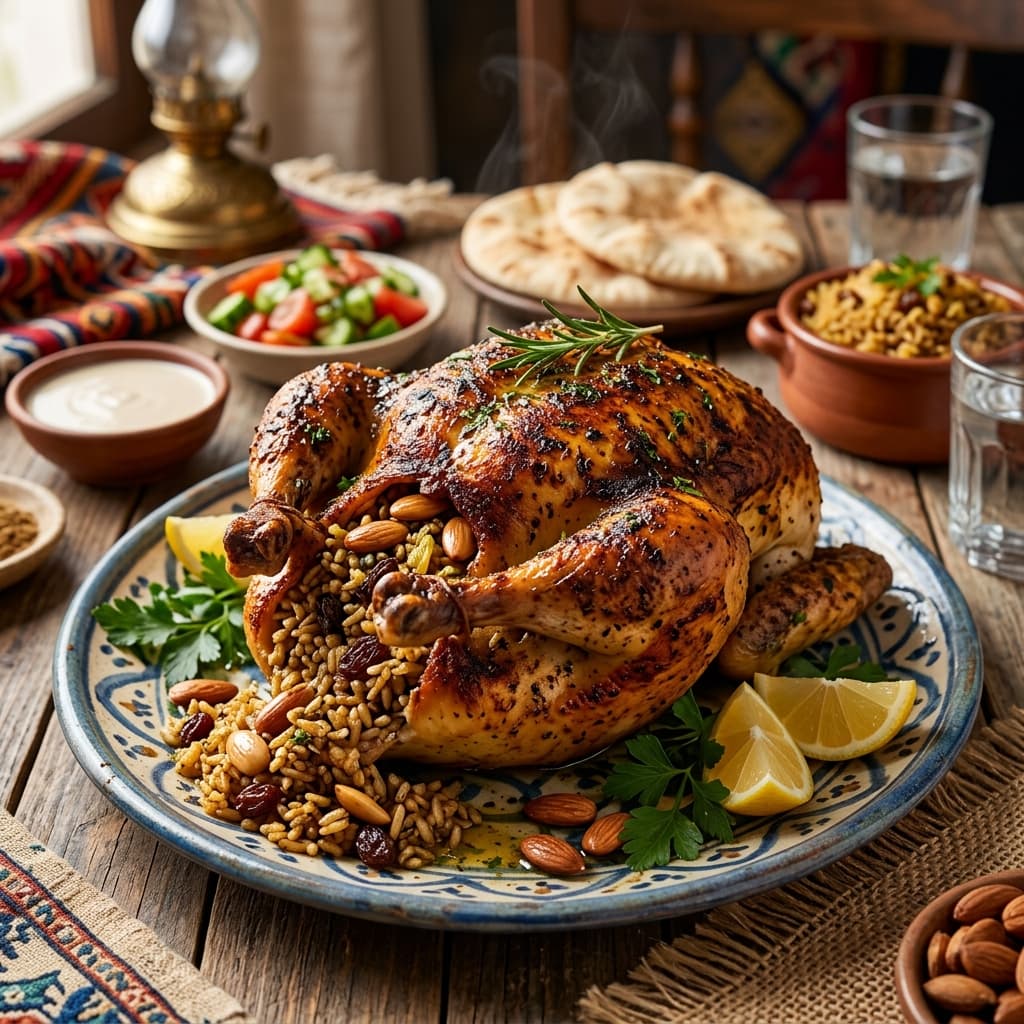 وجبة ملوخية + أرز + ربع فرخة/قطعة لحم